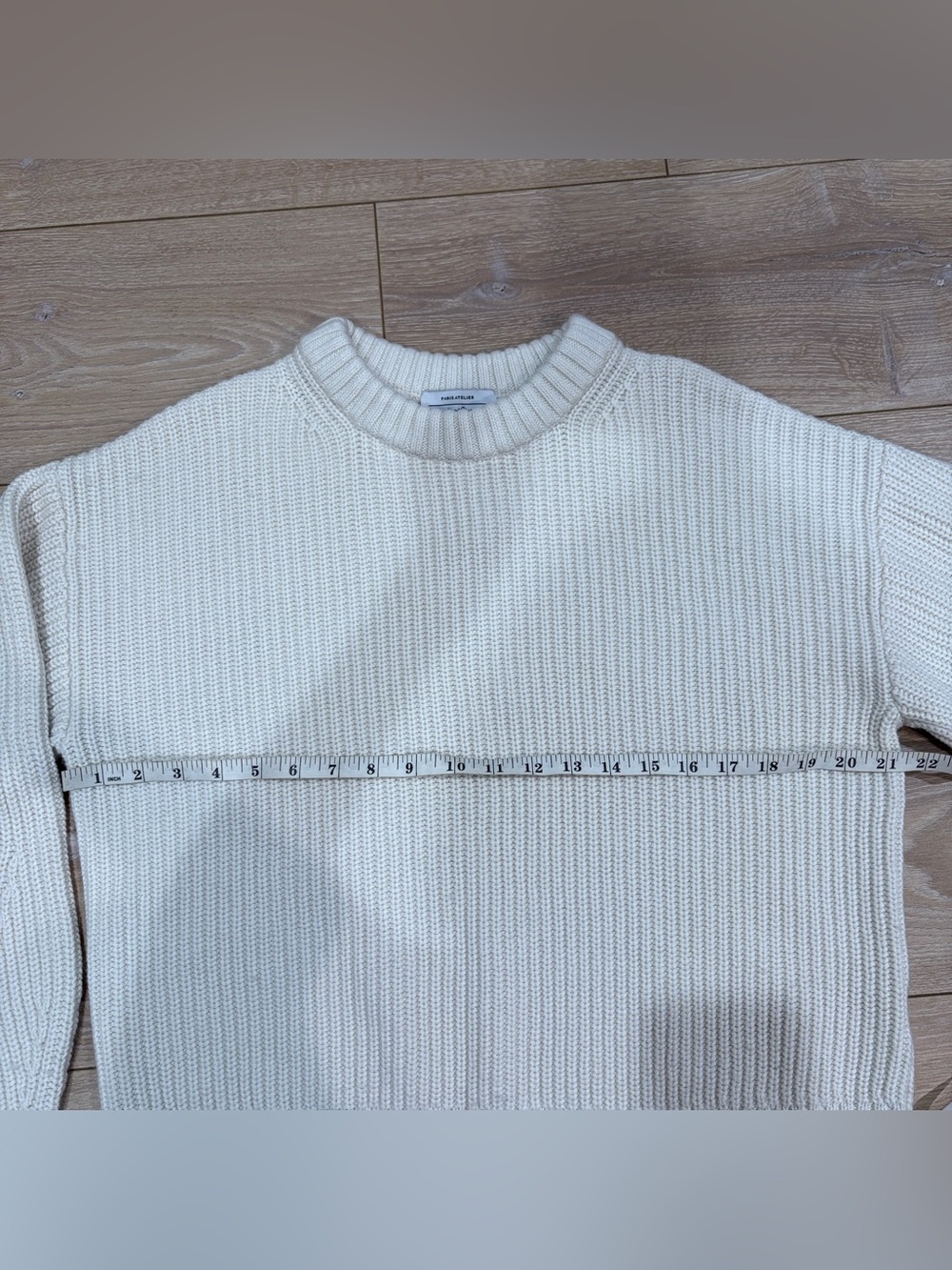& Other Stories Cotton Wool Blend Knit Crewneck Sweater Cream M - Picture 8 of 10